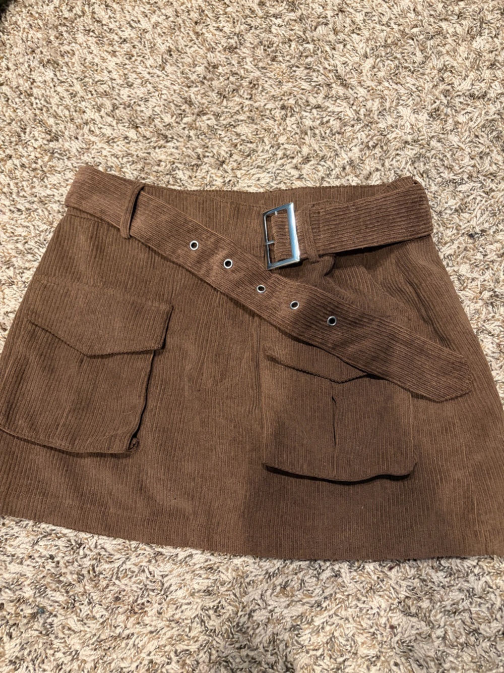 SHEIN Brown Corduroy Mini Skirt